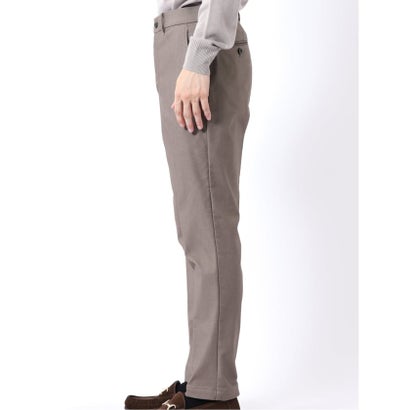 パンツ メンズ ストレッチ 裏起毛 スリム トラウザー テーパード ツイル クロスストレッチ + ウォーム （ベージュ）｜詳細画像