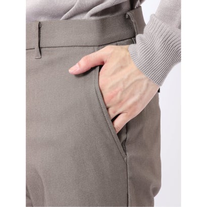 パンツ メンズ ストレッチ 裏起毛 スリム トラウザー テーパード ツイル クロスストレッチ + ウォーム （ベージュ）｜詳細画像