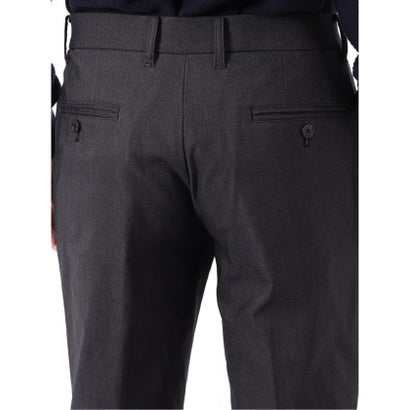 パンツ メンズ ストレッチ 裏起毛 スリム トラウザー テーパード ツイル クロスストレッチ + ウォーム （黒）｜詳細画像