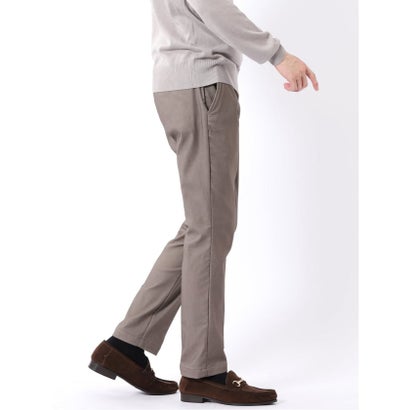 パンツ メンズ ストレッチ 裏起毛 スリム トラウザー テーパード ツイル クロスストレッチ + ウォーム （黒）｜詳細画像