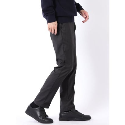 パンツ メンズ ストレッチ 裏起毛 スリム トラウザー テーパード ツイル クロスストレッチ + ウォーム （黒）｜詳細画像