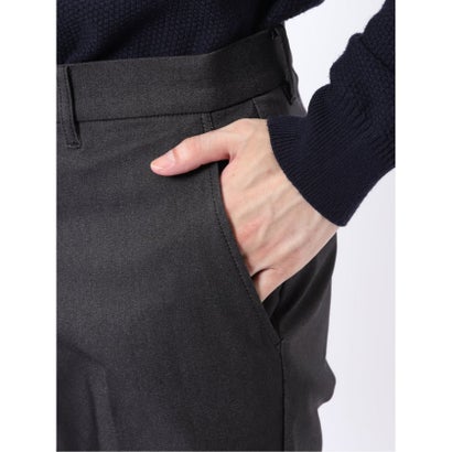 パンツ メンズ ストレッチ 裏起毛 スリム トラウザー テーパード ツイル クロスストレッチ + ウォーム （黒）｜詳細画像