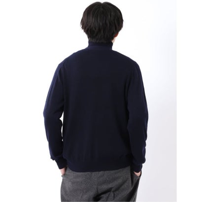 ニット カーディガン メンズ 長袖 ストレッチ ウォッシャブル Vネック セーター ウール シルク （ワイン）｜詳細画像