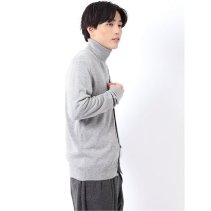 ニット カーディガン メンズ 長袖 ストレッチ ウォッシャブル Vネック セーター ウール シルク （紺）｜詳細画像