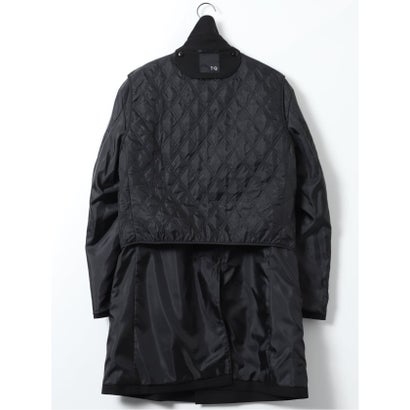 タカキュー TAKA-Q コート メンズ ビジネス 撥水 ライナー付き ステンカラー 比翼 4ボタン ミドル 黒 （黒）｜詳細画像