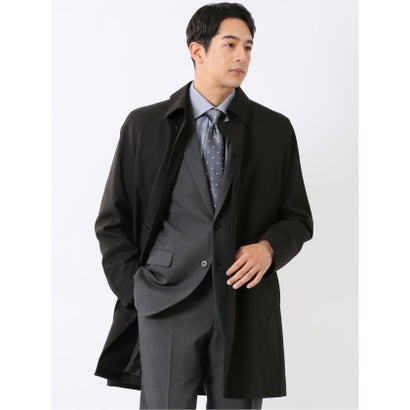 タカキュー TAKA-Q コート メンズ ビジネス 撥水 ライナー付き ステンカラー 比翼 4ボタン ミドル 黒 （黒）｜詳細画像