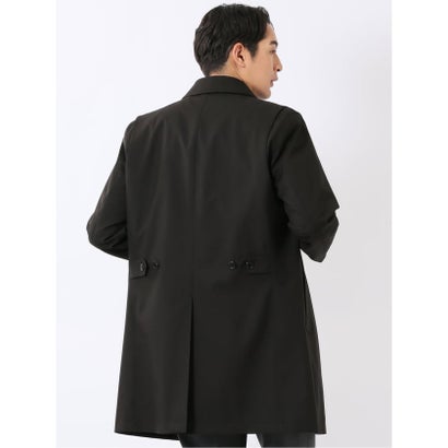 タカキュー TAKA-Q コート メンズ ビジネス 撥水 ライナー付き ステンカラー 比翼 4ボタン ミドル 黒 （黒）｜詳細画像