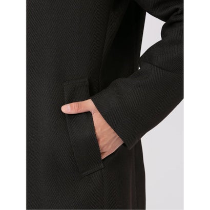 タカキュー TAKA-Q コート メンズ ビジネス スタンドカラー 比翼 5ボタン ロング ヘリンボン 茶 （茶）｜詳細画像