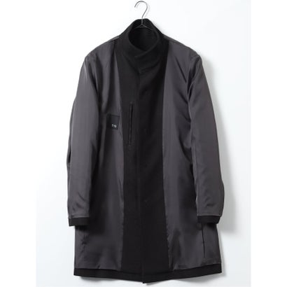 タカキュー TAKA-Q コート メンズ ビジネス スタンドカラー 比翼 5ボタン ロング ヘリンボン 茶 （茶）｜詳細画像
