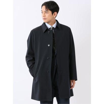 タカキュー TAKA-Q コート メンズ ビジネス 撥水 ライナー付き ステンカラー 比翼 4ボタン ミドル 紺 （紺）｜詳細画像