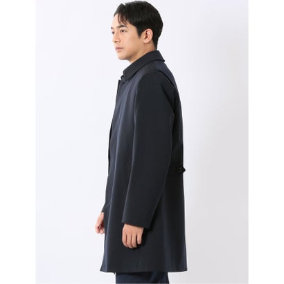 タカキュー TAKA-Q コート メンズ ビジネス 撥水 ライナー付き ステンカラー 比翼 4ボタン ミドル 紺 （紺）｜詳細画像
