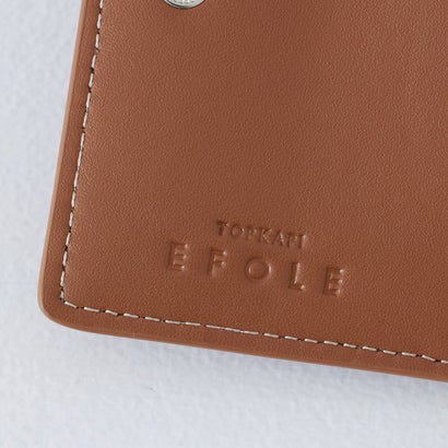 【EFOLE】 フェイクレザー バイカラー 2つ折り 財布 （ブラウン）｜詳細画像