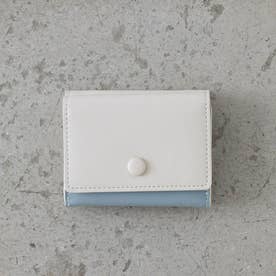 【EFOLE】フェイクレザー バイカラー 三つ折り ミニ財布 （オフ）