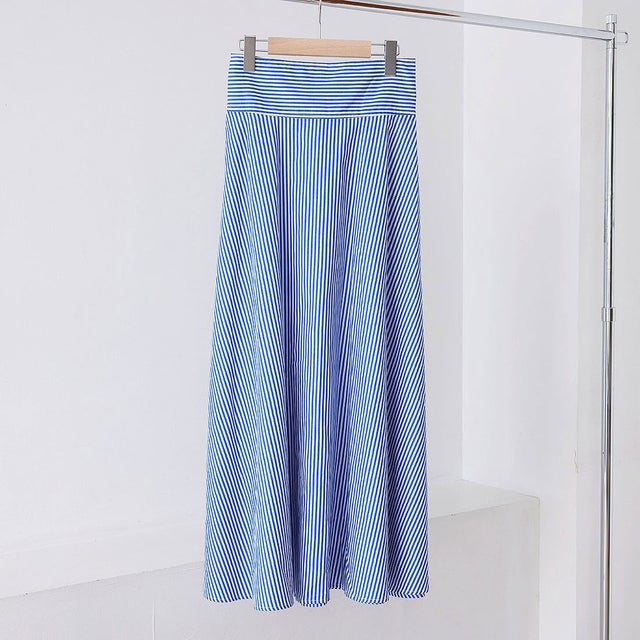 
                    【EFOLE】 ストライプ リボン スカート （ブルー）