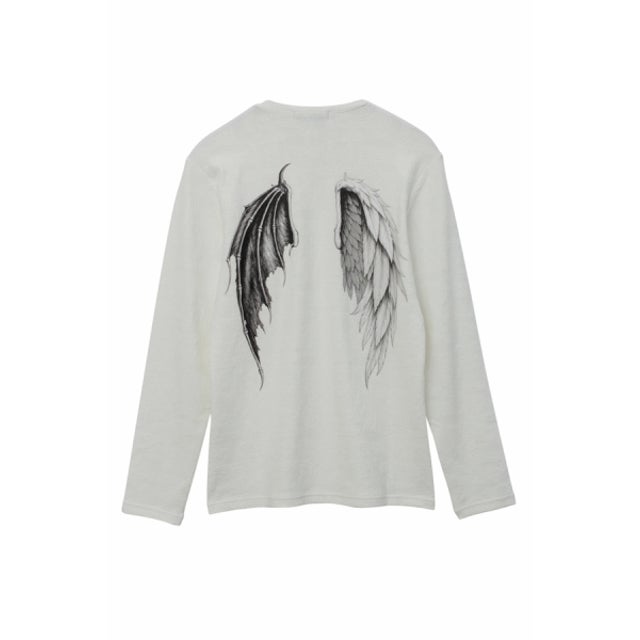 ∴ツインウイング バックプリント長袖Tシャツ （ブラック）