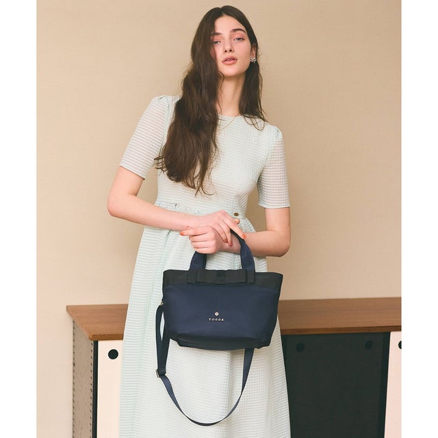 RIBBON BRICK TOTE M トートバッグ M （ネイビー系）