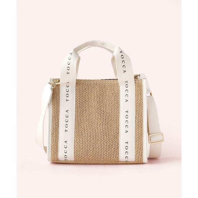 【WEB＆一部店舗限定】DANCING SQUARE SUMMER TOTE かごバッグ （アイボリー系）