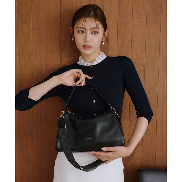 【岡崎紗絵さん着用】TRAPEZIUM 2WAY SHOULDER BAG ショルダーバッグ （ブラック系）