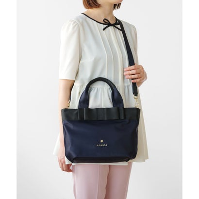 TOCCA 【新色登場・大人百花掲載】RIBBON BRICK TOTE M トートバッグ M （[新色]ブラウン系）｜詳細画像
