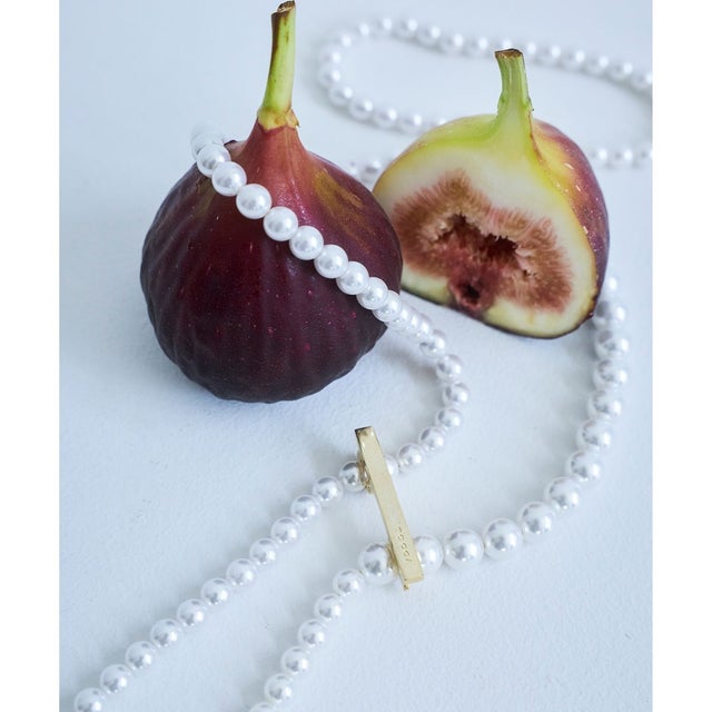RANDOM PEARL LARIAT NECKLACE ネックレス （ゴールド系）