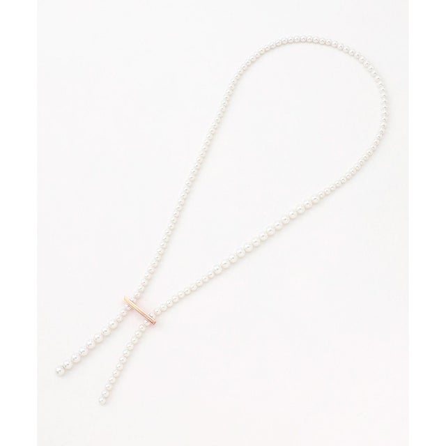 RANDOM PEARL LARIAT NECKLACE ネックレス （ピンクゴールド系）
