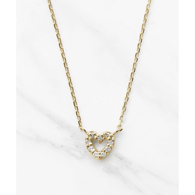 【WEB限定】IN YOUR HEART NECKLACE K10 ダイヤモンド ネックレス （ゴールド系）