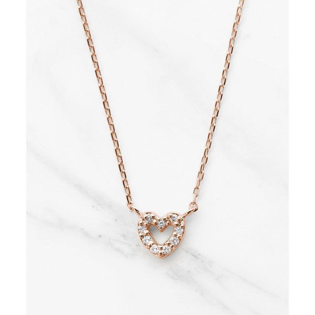 【WEB限定】IN YOUR HEART NECKLACE K10 ダイヤモンド ネックレス （ローズ系）