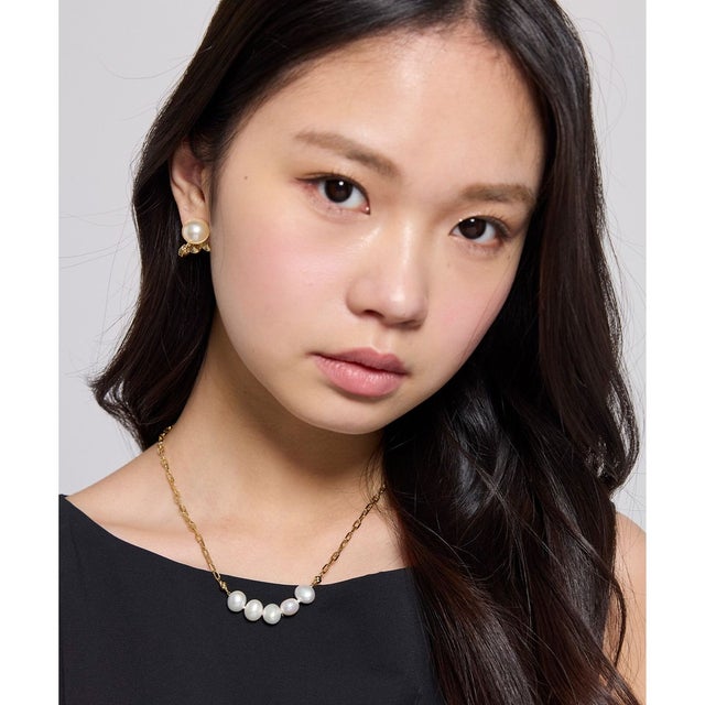 LINE PEARL NECKLACE ネックレス （ゴールド系）