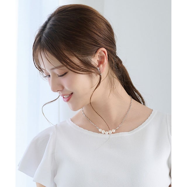 LINE PEARL NECKLACE ネックレス （シルバー系）