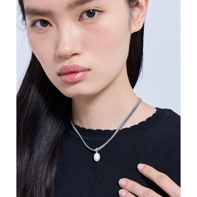 TIED WITH PEARL NECKLACE ネックレス （ライトグレー系）