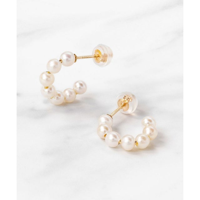 【WEB限定】FRILL PEARL PIERCED EARRINGS K10 淡水パール ピアス （ゴールド系）