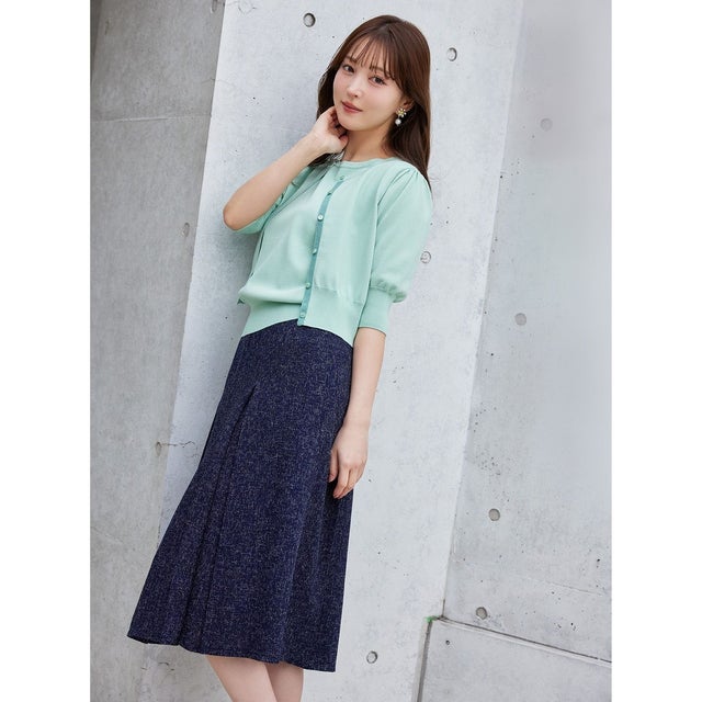 【洗える！】MIST TWEED スカート （ネイビー系5）