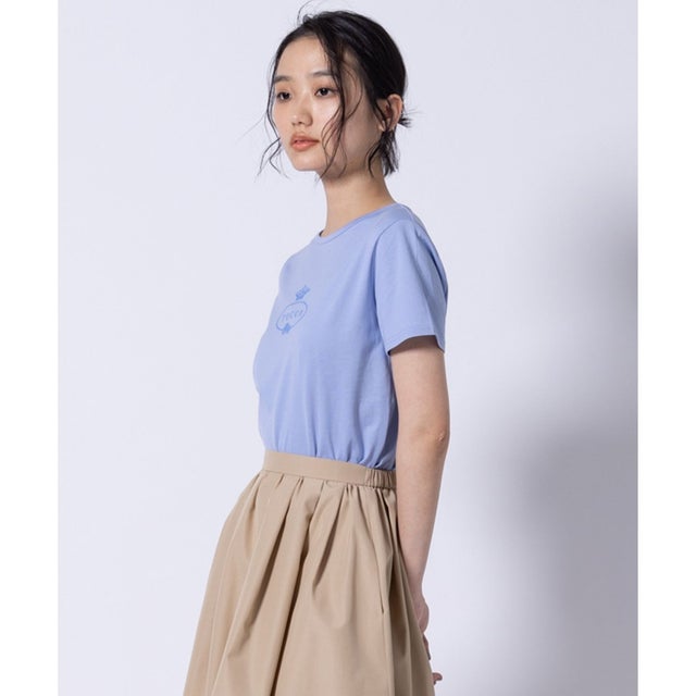 【洗える】HALLMARK FLOCKY LOGO TEE Tシャツ （ブルー系）