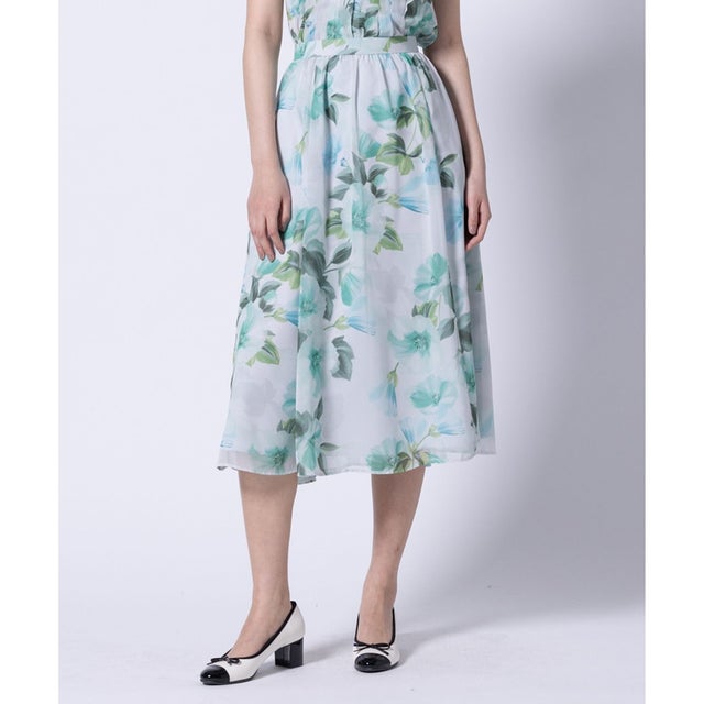【洗える】FULL BLOOM PEONY SKIRT スカート （グリーン系5）