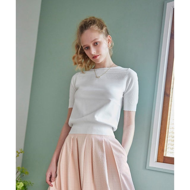 【洗える】MIST KNIT ニットプルオーバー （アイボリー系）