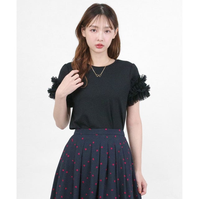 【星風まどかコラボ】【洗える・UVカット】DOT GARLAND Tシャツ （ブラック系）