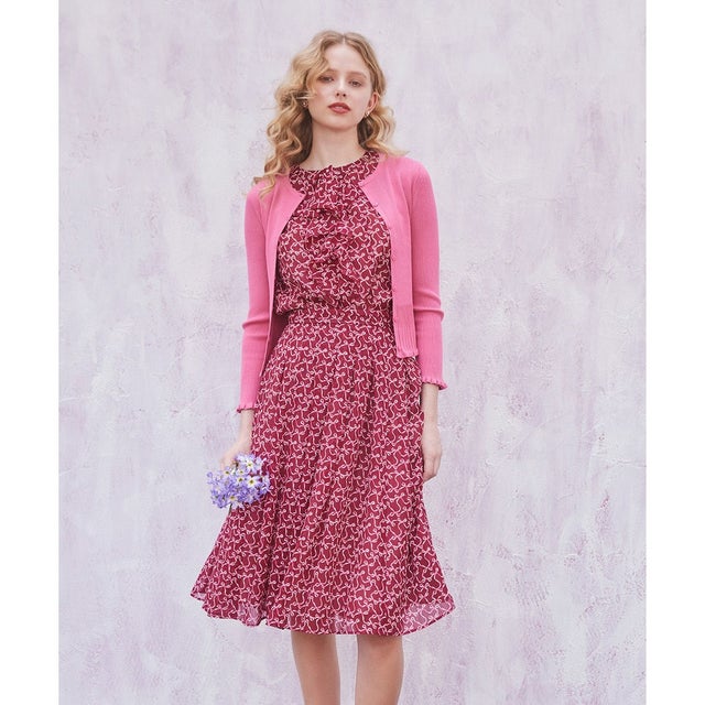 【洗える・消臭】RIBBON AND RIBBON スカート （ワイン系5）