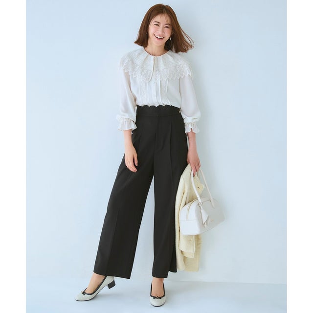 【洗える・消臭】BABY SCALLOP PANTS パンツ （ブラック系）