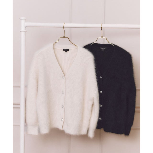【洗える】CANDY FLOSS KNIT カーディガン （ブラック系）