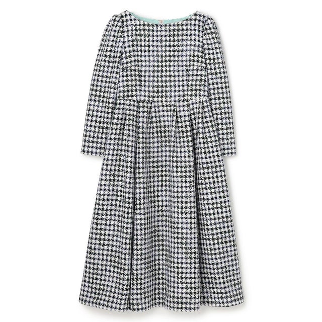 【消臭】FROSTED CHECK TWEED ドレス （ライトグリーン系）