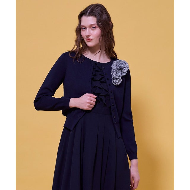GLOW CORSAGE KNIT ニットカーディガン （ネイビー系）