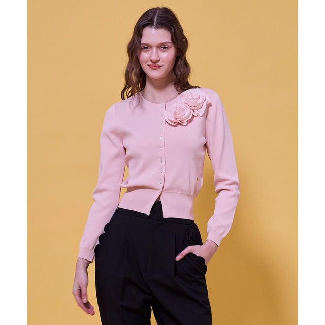 GLOW CORSAGE KNIT ニットカーディガン （ピンク系）
