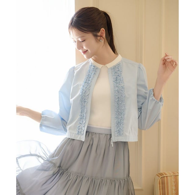 SWEET FRILL JACKET ジャケット （スカイブルー系）