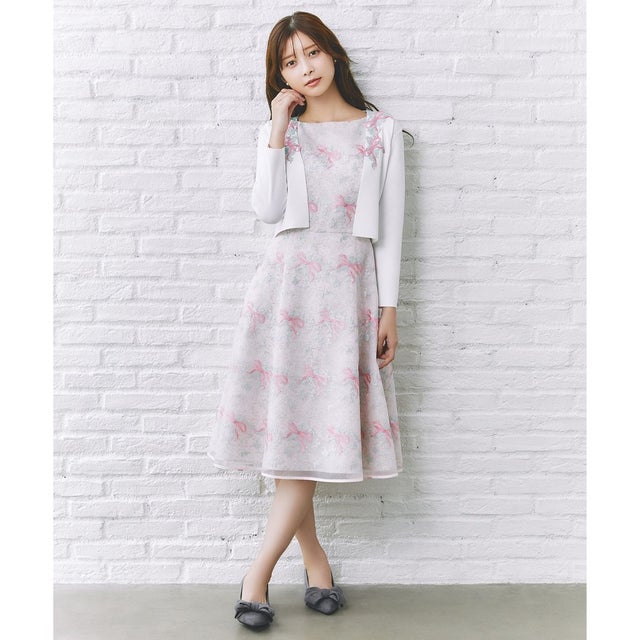 【10/26(日)までの受注生産】【00サイズあり・洗える・消臭】FLORAL MELODY ドレス （ピンク系）