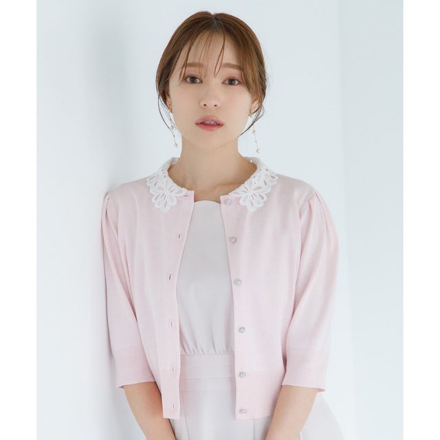 【chayさん着用】MOONLIT MUSE SHORTSLEEVE カーディガン （ピンク系）