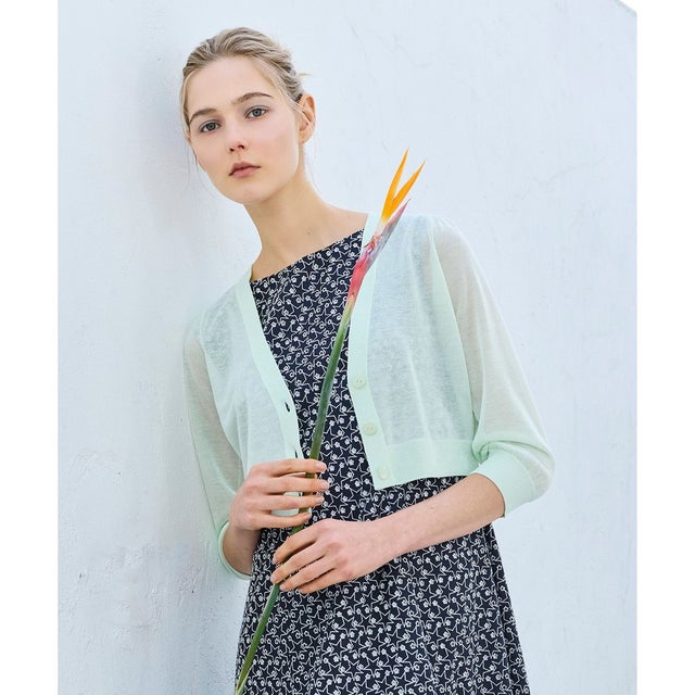 【星風まどかさん着用】SHEER CARDIGAN カーディガン （ライトグリーン系）