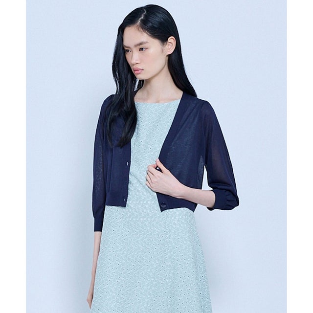 【星風まどかさん着用】SHEER CARDIGAN カーディガン （ネイビー系）
