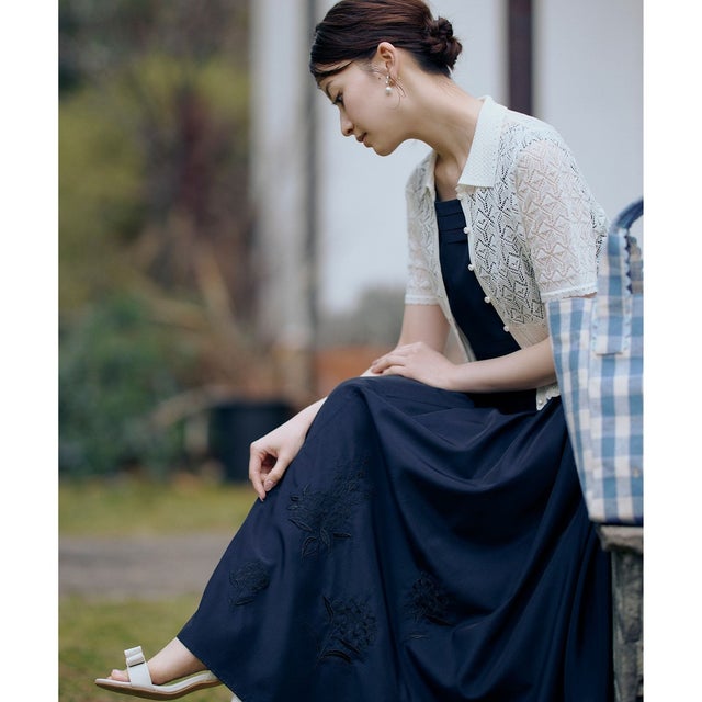 【星風まどかさん着用】HYDRANGEA GARDEN ドレス （ネイビー系7）
