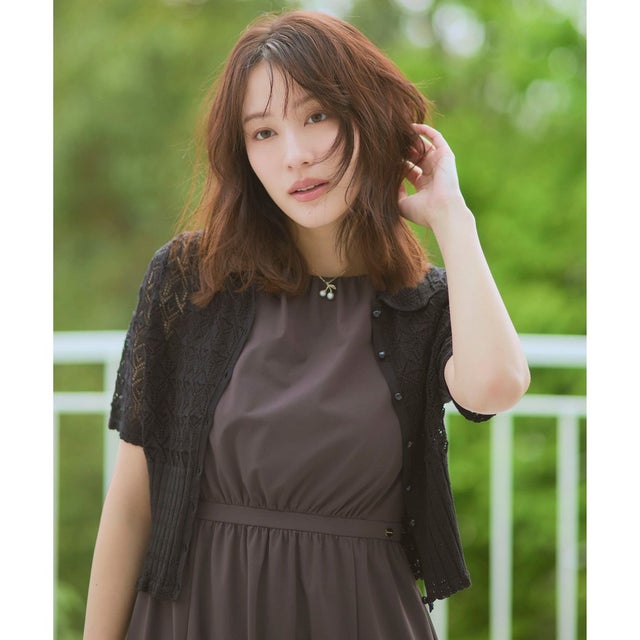 【星風まどかさん着用】SPIDER LACE KNIT レースニットカーディガン （ブラック系）
