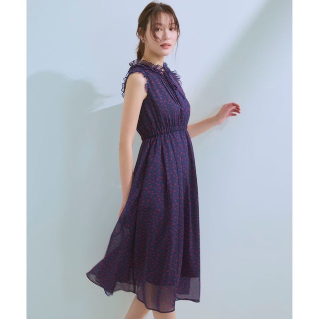【WEB限定カラーあり】SWINGING CHERRY ドレス （ネイビー系5）